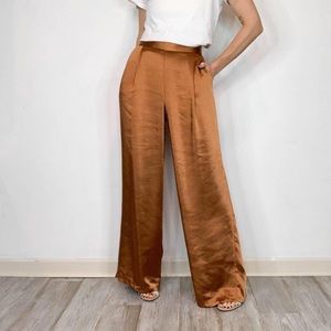 DREW Wide Leg Pants in Copper